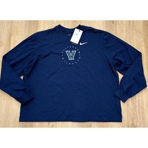 NWT Women's Nike Villanova Wildcats Long Sleeve Boxy Tee - Large - Navy Blue